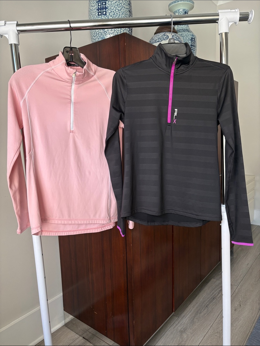 Ralph Lauren RLX women’s Long-Sleeve quarter zip - Black & Pink Sz s